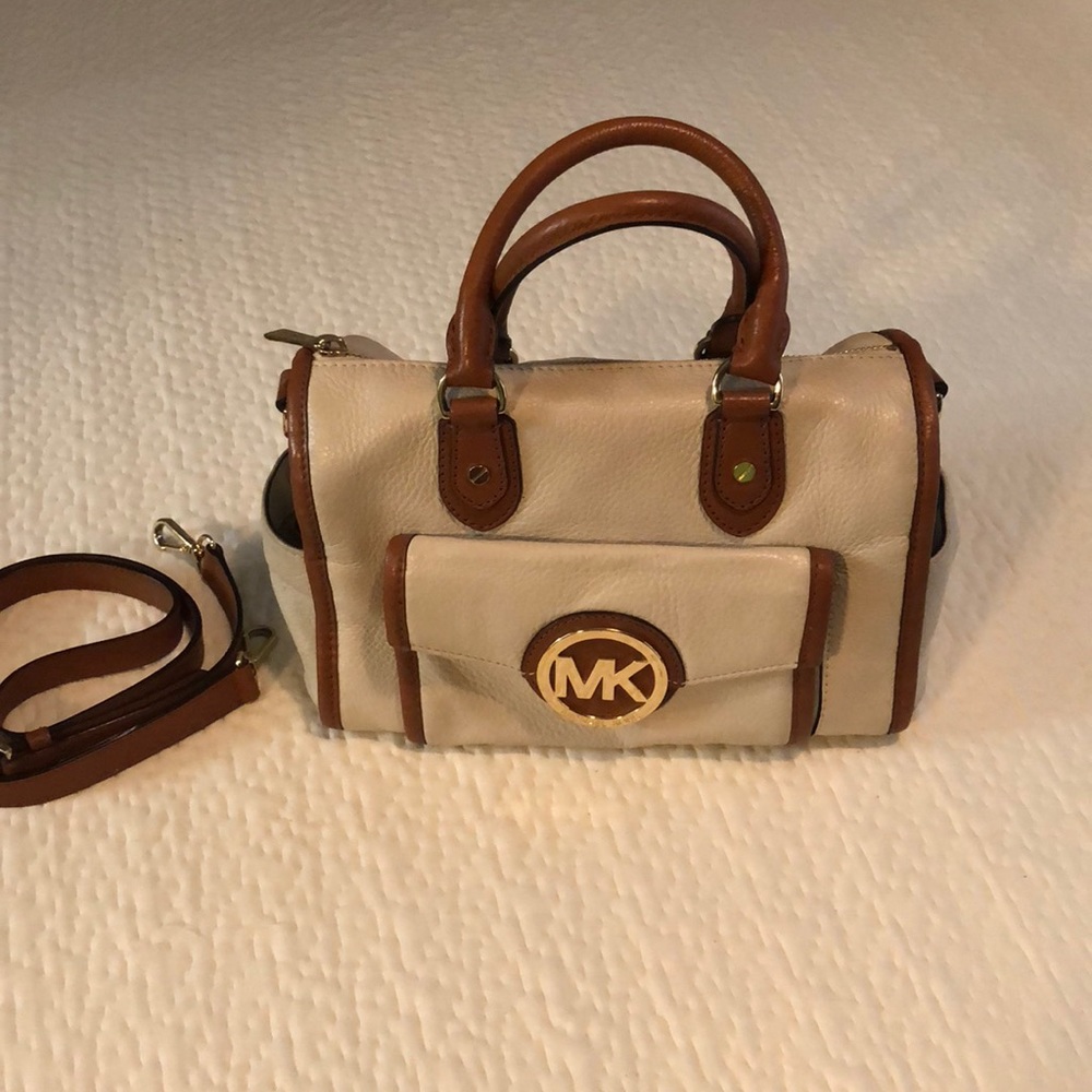 Michael Kors cream leather satchel